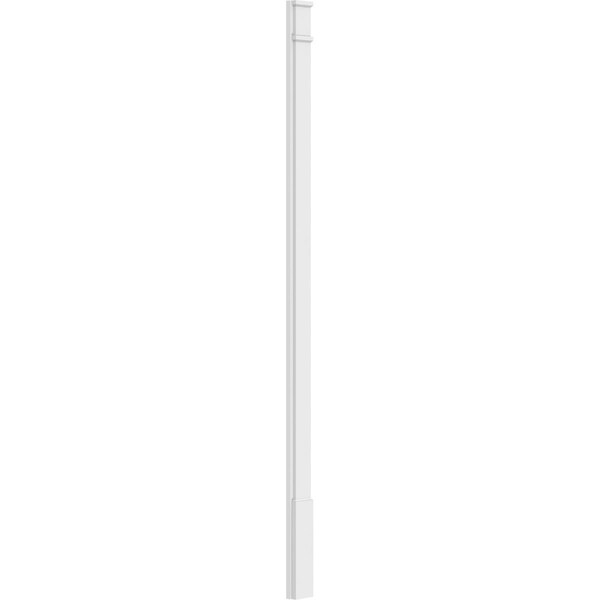 Ekena Millwork Plain PVC Pilaster w/Decorative Capital & Base, 5"W x 102"H x 2"P - PILP05X102SM02-2