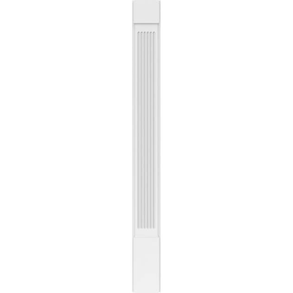 Ekena Millwork Fluted PVC Pilaster w/Standard Capital & Base, 7"W x 72"H x 2"P - PILP07X072FL01-2