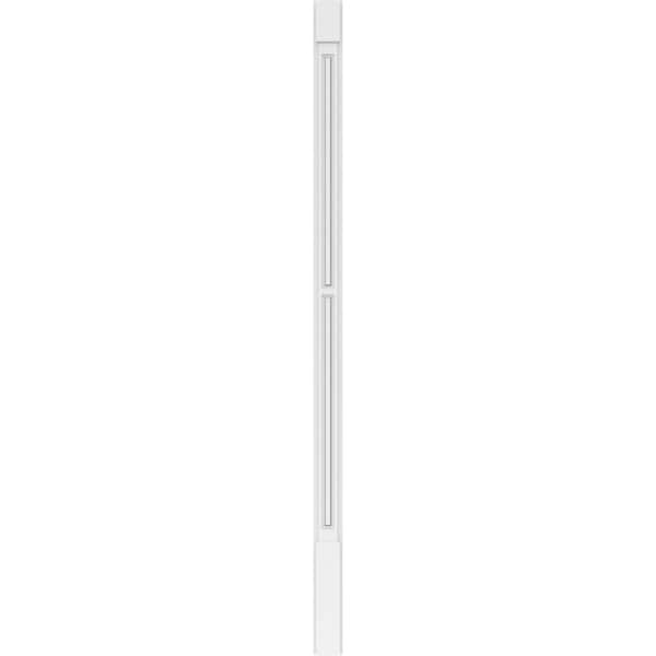 Ekena Millwork Two Equal Raised Panel PVC Pilaster w/Standard Capital & Base, 4"W x 90"H x 2"P - PILP04X090DRP01-2