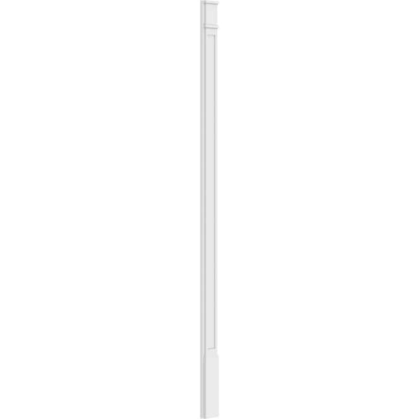 Ekena Millwork Flat Panel PVC Pilaster w/Decorative Capital & Base, 6"W x 120"H x 2"P - PILP06X120FP02-2