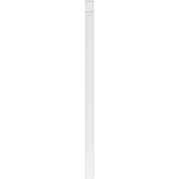 Ekena Millwork Flat Panel PVC Pilaster w/Decorative Capital & Base, 6"W x 120"H x 2"P - PILP06X120FP02-2