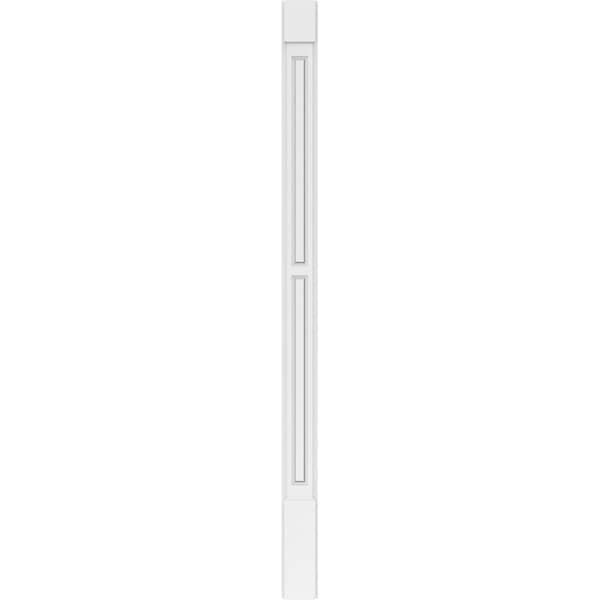 Ekena Millwork Two Equal Raised Panel PVC Pilaster w/Standard Capital & Base, 5"W x 82"H x 2"P - PILP05X082DRP01-2