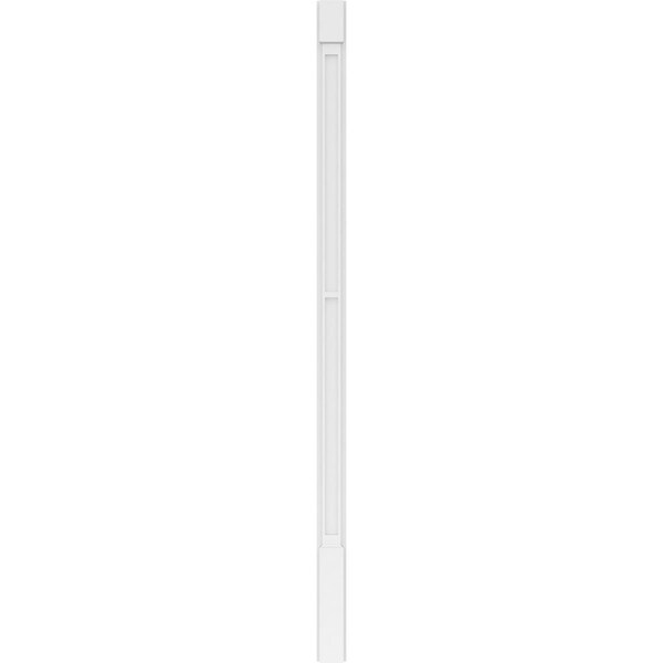 Ekena Millwork Two Equal Flat Panel PVC Pilaster w/Standard Capital & Base, 4"W x 90"H x 2"P - PILP04X090DFP01-2
