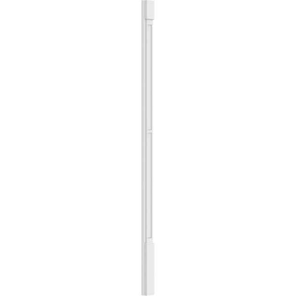 Ekena Millwork Two Equal Flat Panel PVC Pilaster w/Standard Capital & Base, 4"W x 90"H x 2"P - PILP04X090DFP01-2