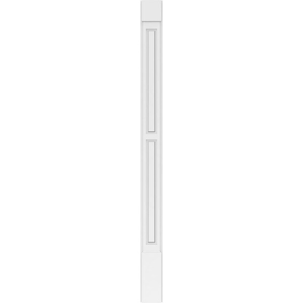 Ekena Millwork Two Equal Raised Panel PVC Pilaster w/Standard Capital & Base, 6"W x 82"H x 2"P - PILP06X082DRP01-2