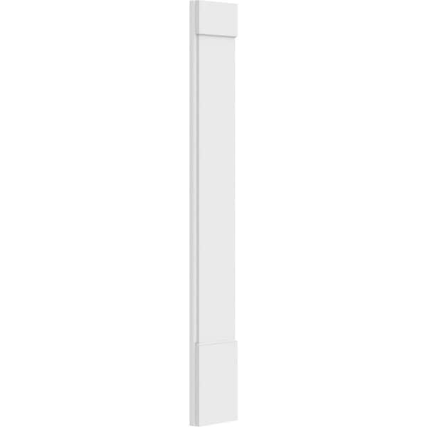 Ekena Millwork Plain PVC Pilaster w/Standard Capital & Base, 10"W x 72"H x 2"P - PILP10X072SM01-2