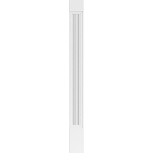 Ekena Millwork Fluted PVC Pilaster w/Standard Capital & Base, 10"W x 108"H x 2"P - PILP10X108FL01-2