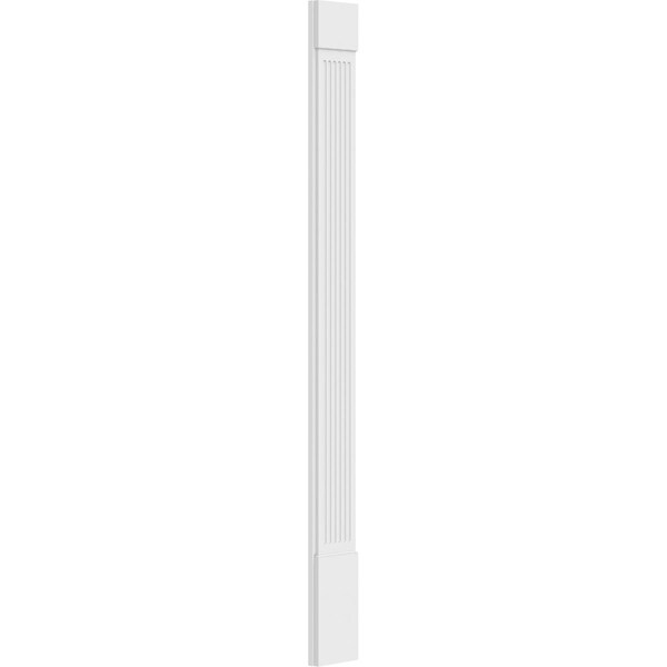 Ekena Millwork Fluted PVC Pilaster w/Standard Capital & Base, 10"W x 108"H x 2"P - PILP10X108FL01-2
