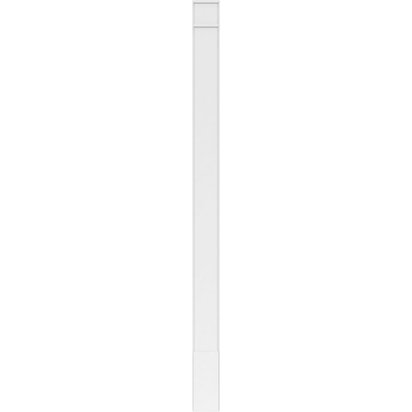 Ekena Millwork Plain PVC Pilaster w/Decorative Capital & Base, 8"W x 120"H x 2"P - PILP08X120SM02-2