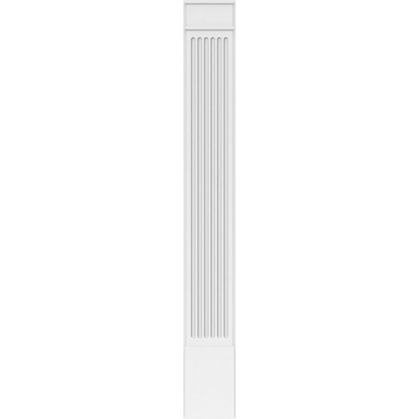 Ekena Millwork Fluted PVC Pilaster w/Decorative Capital & Base, 12"W x 96"H x 2"P - PILP12X096FL02-2