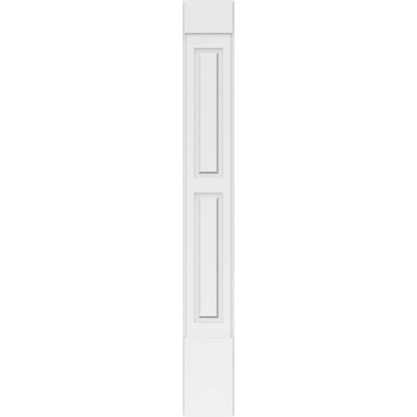 Ekena Millwork Two Equal Raised Panel PVC Pilaster w/Standard Capital & Base, 9"W x 72"H x 2"P - PILP09X072DRP01-2