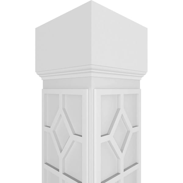 Ekena Millwork Craftsman Classic Square Non-Tapered Kinsman Fretwork Column w/ Mission Capital & Mission Base - CC1009ENKNSMIMI