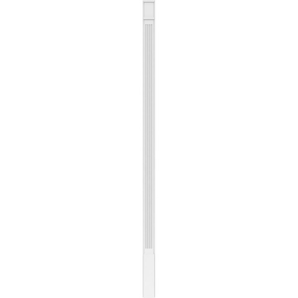 Ekena Millwork Fluted PVC Pilaster w/Decorative Capital & Base, 5"W x 120"H x 2"P - PILP05X120FL02-2