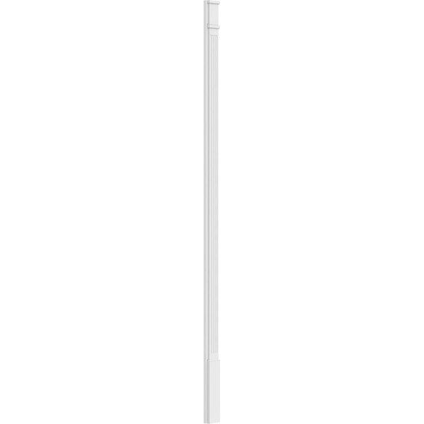 Ekena Millwork Fluted PVC Pilaster w/Decorative Capital & Base, 5"W x 120"H x 2"P - PILP05X120FL02-2
