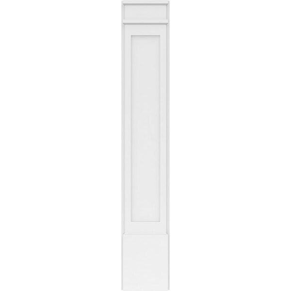Ekena Millwork Flat Panel PVC Pilaster w/Decorative Capital & Base, 10"W x 60"H x 2"P - PILP10X060FP02-2