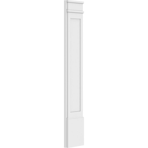 Ekena Millwork Flat Panel PVC Pilaster w/Decorative Capital & Base, 10"W x 60"H x 2"P - PILP10X060FP02-2