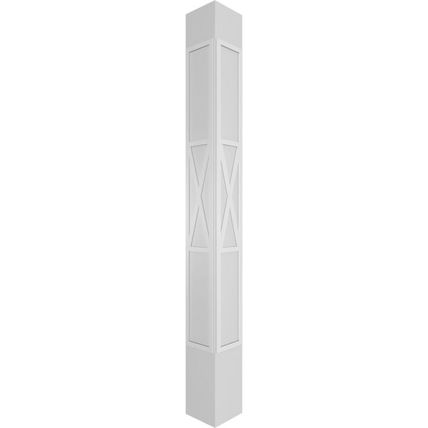 Ekena Millwork Craftsman Classic Square Non-Tapered X-Board Farmhouse Fretwork Column - CC0810ENXFHCSCS