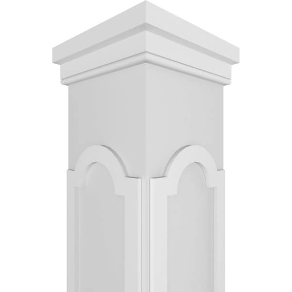 Ekena Millwork Craftsman Classic Square Non-Tapered Paramount Fretwork Column w/ Prairie Capital & Prairie Base - CC0810ENPMTPRPR