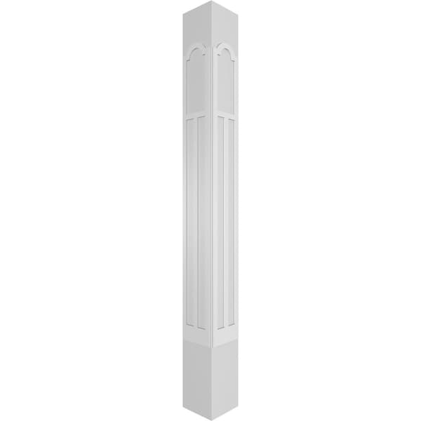 Ekena Millwork Craftsman Classic Square Non-Tapered Paramount Fretwork Column w/ Prairie Capital & Prairie Base - CC0810ENPMTPRPR