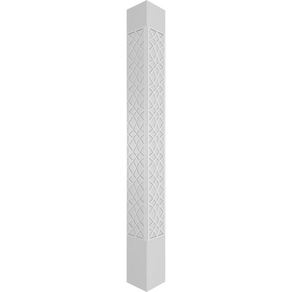 Ekena Millwork Craftsman Classic Square Non-Tapered Mosaic Fretwork Column w/ Mission Capital & Mission Base - CC1010ENMSCMIMI