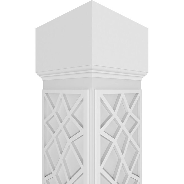 Ekena Millwork Craftsman Classic Square Non-Tapered Mosaic Fretwork Column w/ Mission Capital & Mission Base - CC1010ENMSCMIMI