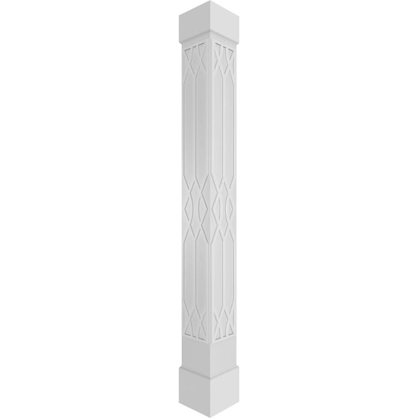 Ekena Millwork Craftsman Classic Square Non-Tapered Riviera Fretwork Column w/ Standard Capital & Standard Base - CC1209ENRIVCSCS