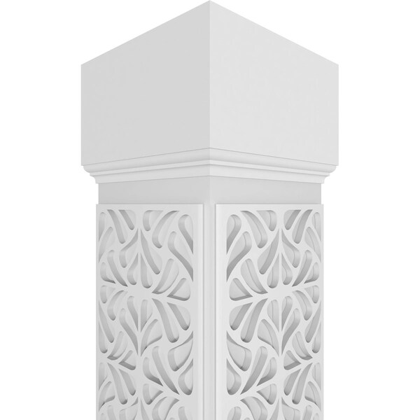 Ekena Millwork Craftsman Classic Square Non-Tapered Paisley Fretwork Column w/ Mission Capital & Mission Base - CC1209ENPSLMIMI
