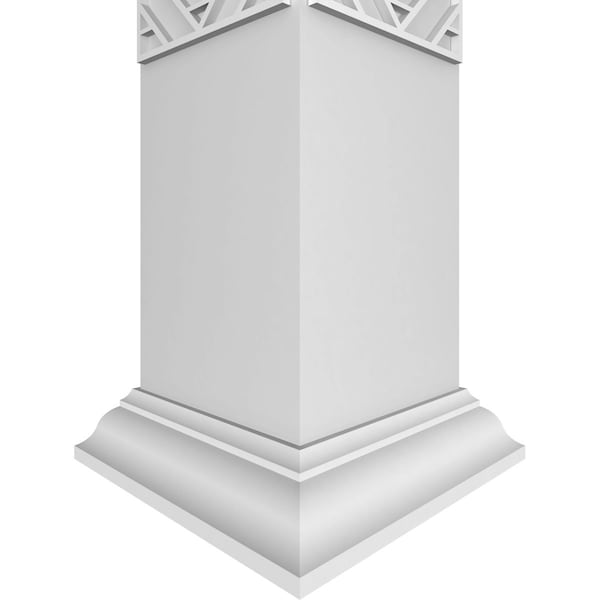 Ekena Millwork Craftsman Classic Square Non-Tapered Gilcrest Fretwork Column w/ Crown Capital & Crown Base - CC1009ENGCTCRCR