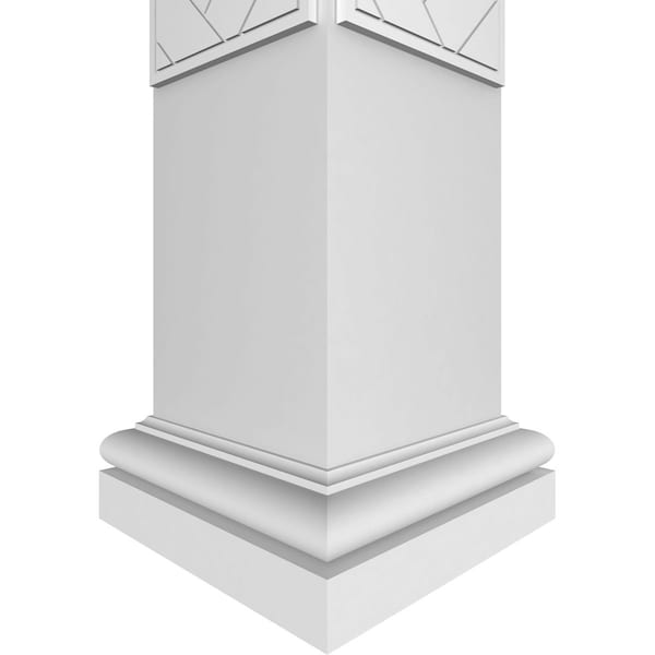 Ekena Millwork Craftsman Classic Square Non-Tapered Herringbone Modern Fretwork Column - CC1208ENHBDTUTU