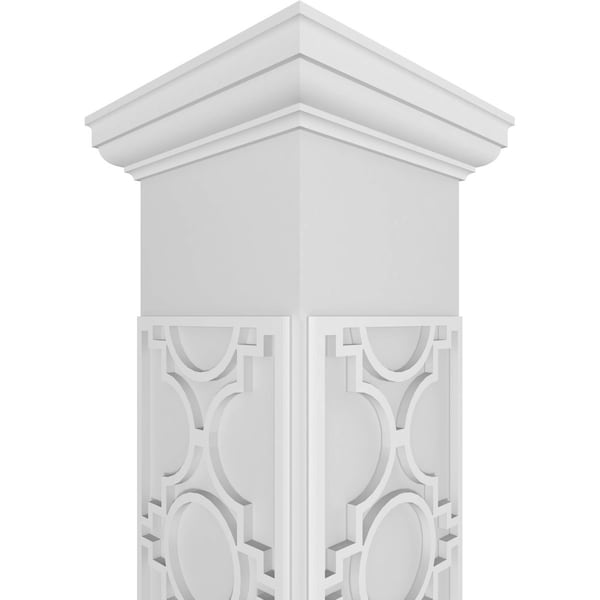 Ekena Millwork Craftsman Classic Square Non-Tapered Gypsum Fretwork Column w/ Tuscan Capital & Tuscan Base - CC1210ENGYPTUTU