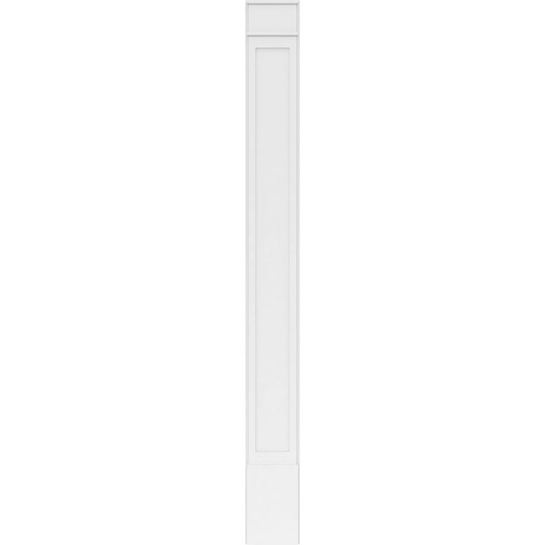 Ekena Millwork Flat Panel PVC Pilaster w/Decorative Capital & Base, 12W x 120H x 2P, PR - PILP12X120FP02-2