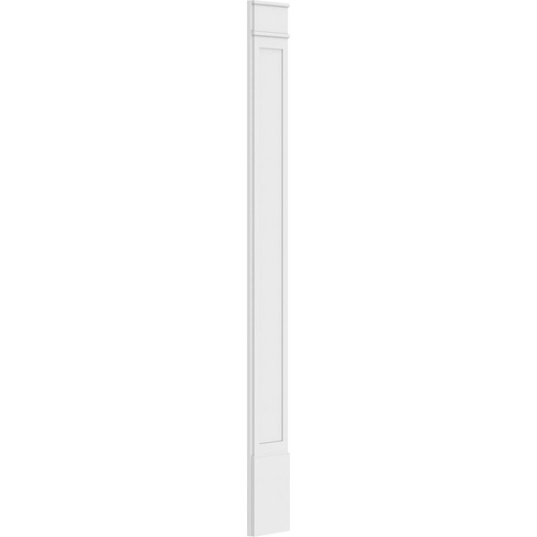 Ekena Millwork Flat Panel PVC Pilaster w/Decorative Capital & Base, 12W x 120H x 2P, PR - PILP12X120FP02-2