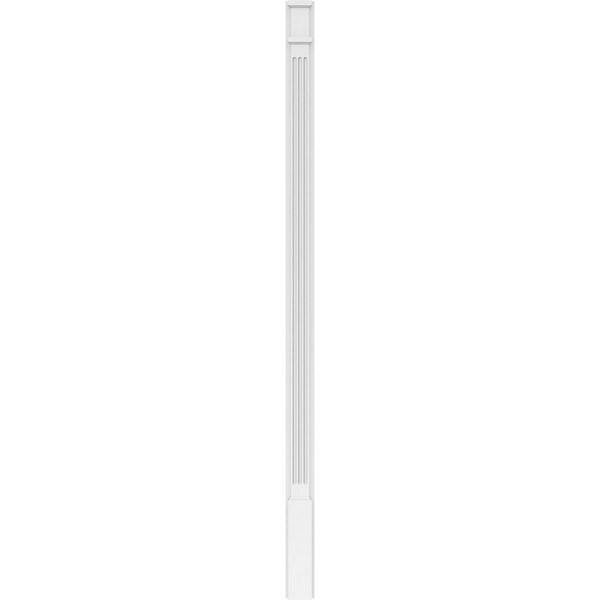 Ekena Millwork Fluted PVC Pilaster w/Decorative Capital & Base, 4"W x 82"H x 2"P - PILP04X082FL02-2