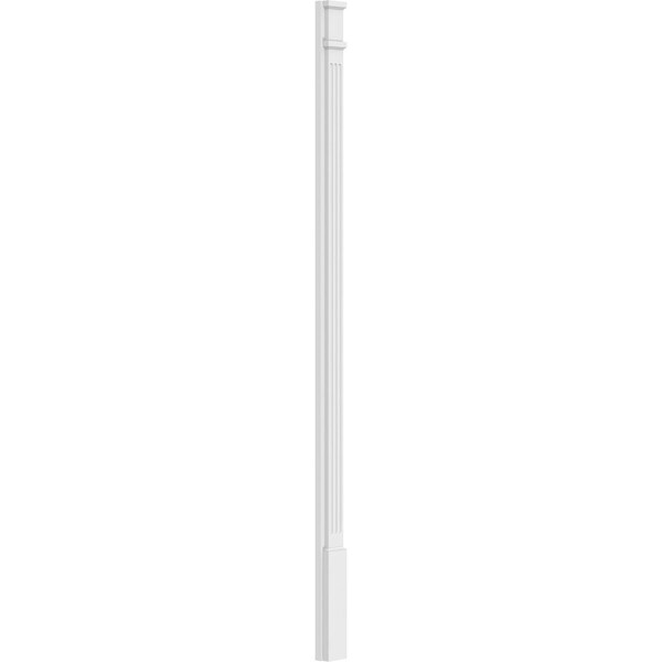 Ekena Millwork Fluted PVC Pilaster w/Decorative Capital & Base, 4"W x 82"H x 2"P - PILP04X082FL02-2