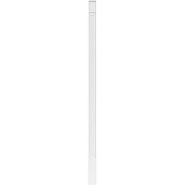 Ekena Millwork Two Equal Flat Panel PVC Pilaster w/Decorative Capital & Base, 5"W x 120"H x 2"P - PILP05X120DFP02-2