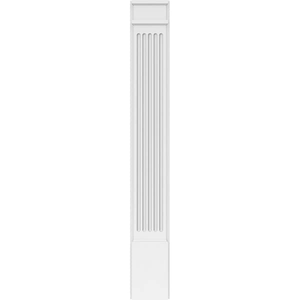 Ekena Millwork Fluted PVC Pilaster w/Decorative Capital & Base, 8"W x 60"H x 2"P - PILP08X060FL02-2