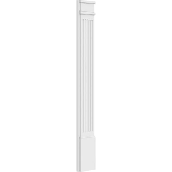 Ekena Millwork Fluted PVC Pilaster w/Decorative Capital & Base, 8"W x 60"H x 2"P - PILP08X060FL02-2