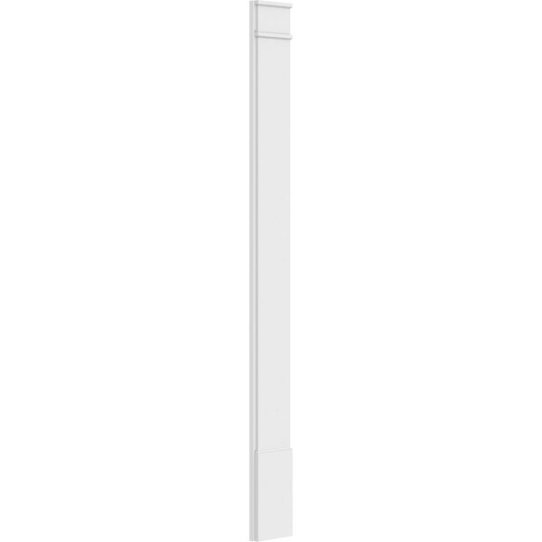 Ekena Millwork Plain PVC Pilaster w/Decorative Capital & Base, 10"W x 102"H x 2"P - PILP10X102SM02-2