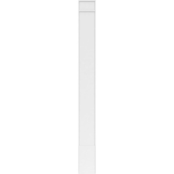 Ekena Millwork Plain PVC Pilaster w/Decorative Capital & Base, 10"W x 102"H x 2"P - PILP10X102SM02-2