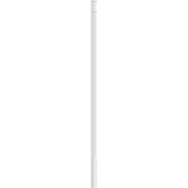 Ekena Millwork Fluted PVC Pilaster w/Decorative Capital & Base, 4"W x 120"H x 2"P - PILP04X120FL02-2