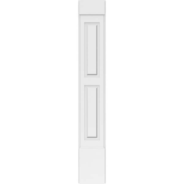 Ekena Millwork Two Equal Raised Panel PVC Pilaster w/Standard Capital & Base, 9"W x 60"H x 2"P - PILP09X060DRP01-2
