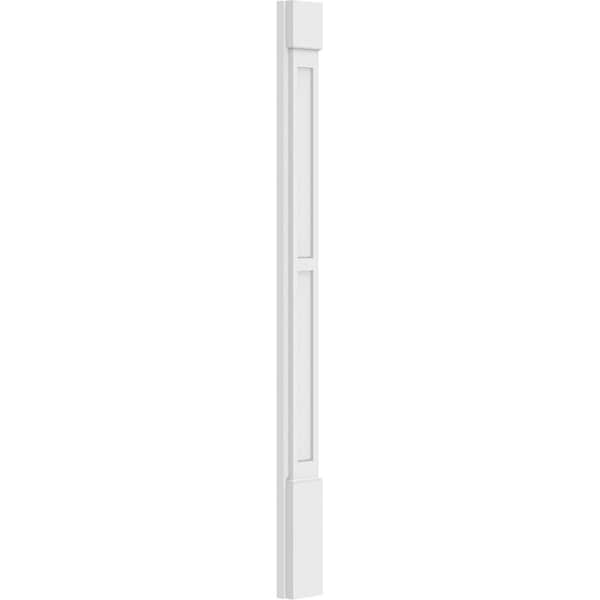 Ekena Millwork Two Equal Flat Panel PVC Pilaster w/Standard Capital & Base, 5"W x 60"H x 2"P - PILP05X060DFP01-2