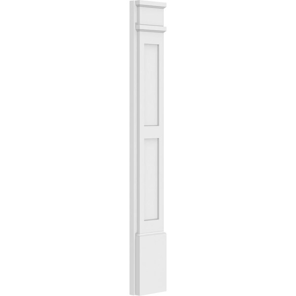 Ekena Millwork Two Equal Flat Panel PVC Pilaster w/Decorative Capital & Base, 7"W x 48"H x 2"P - PILP07X048DFP02-2
