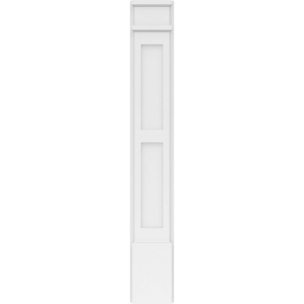 Ekena Millwork Two Equal Flat Panel PVC Pilaster w/Decorative Capital & Base, 7"W x 48"H x 2"P - PILP07X048DFP02-2