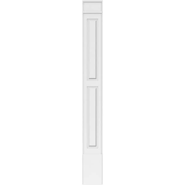 Ekena Millwork Two Equal Raised Panel PVC Pilaster w/Decorative Capital & Base, 9"W x 82"H x 2"P - PILP09X082DRP02-2