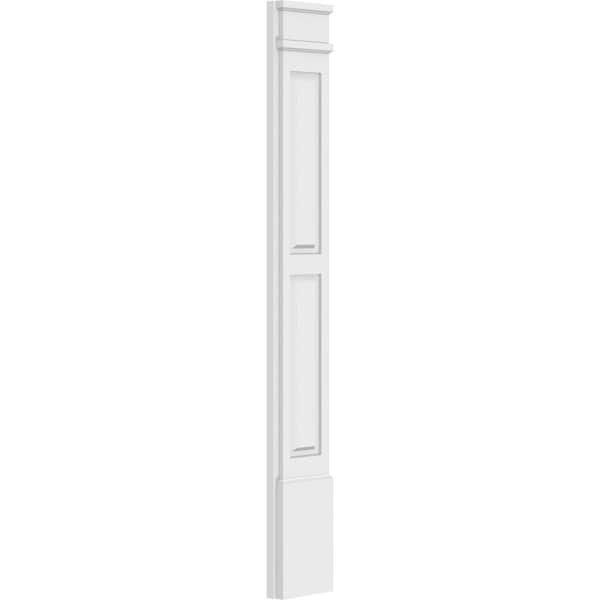 Ekena Millwork Two Equal Raised Panel PVC Pilaster w/Decorative Capital & Base, 8"W x 60"H x 2"P - PILP08X060DRP02-2