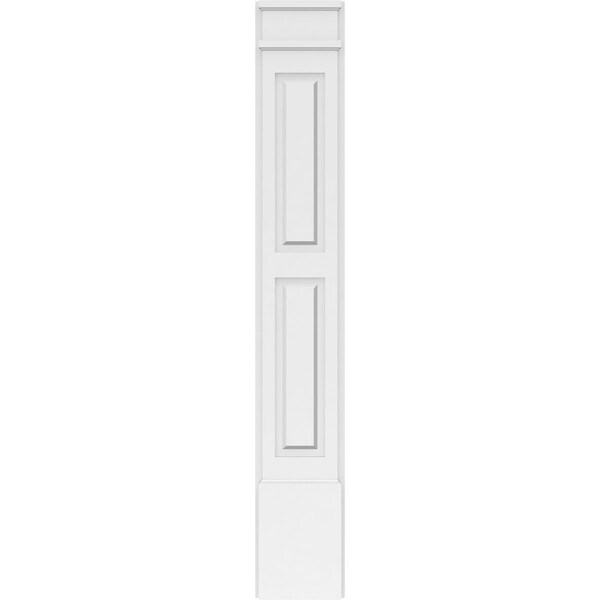 Ekena Millwork Two Equal Raised Panel PVC Pilaster w/Decorative Capital & Base, 9"W x 60"H x 2"P - PILP09X060DRP02-2