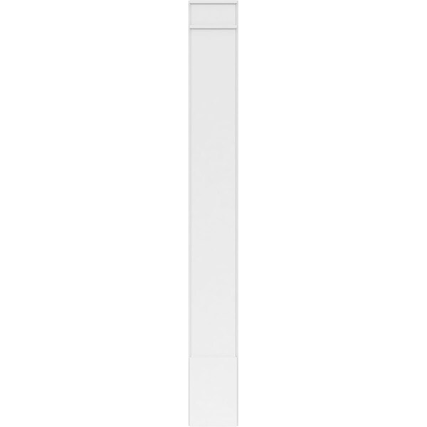 Ekena Millwork Plain PVC Pilaster w/Decorative Capital & Base, 12"W x 102"H x 2"P - PILP12X102SM02-2