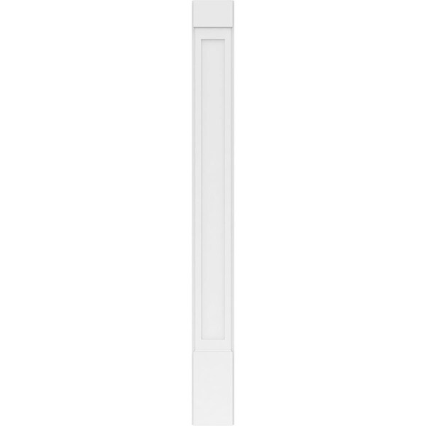 Ekena Millwork Flat Panel PVC Pilaster w/Standard Capital & Base, 9"W x 90"H x 2"P - PILP09X090FP01-2