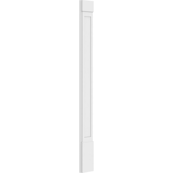 Ekena Millwork Flat Panel PVC Pilaster w/Standard Capital & Base, 9"W x 90"H x 2"P - PILP09X090FP01-2